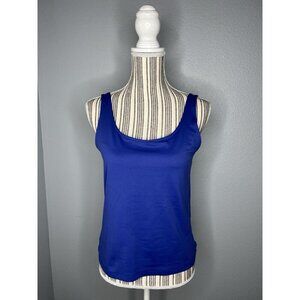 Chicos Medium 1 Cobalt Blue wide strap tank top Built-in shelf bra nylon/spandex